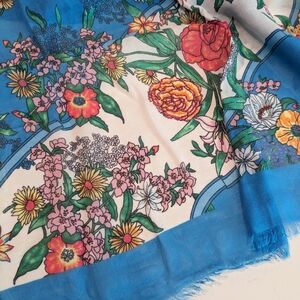 Blue floral Talbots scarf